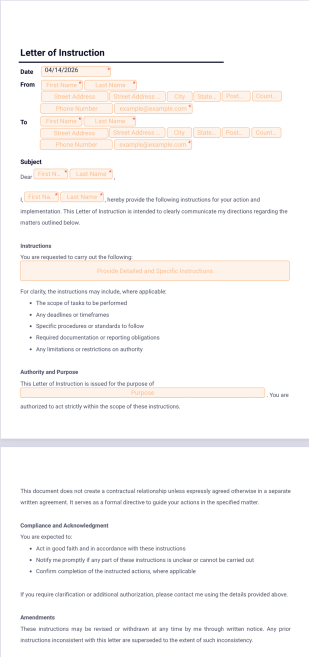 Letter of Instruction Template - PDF Templates