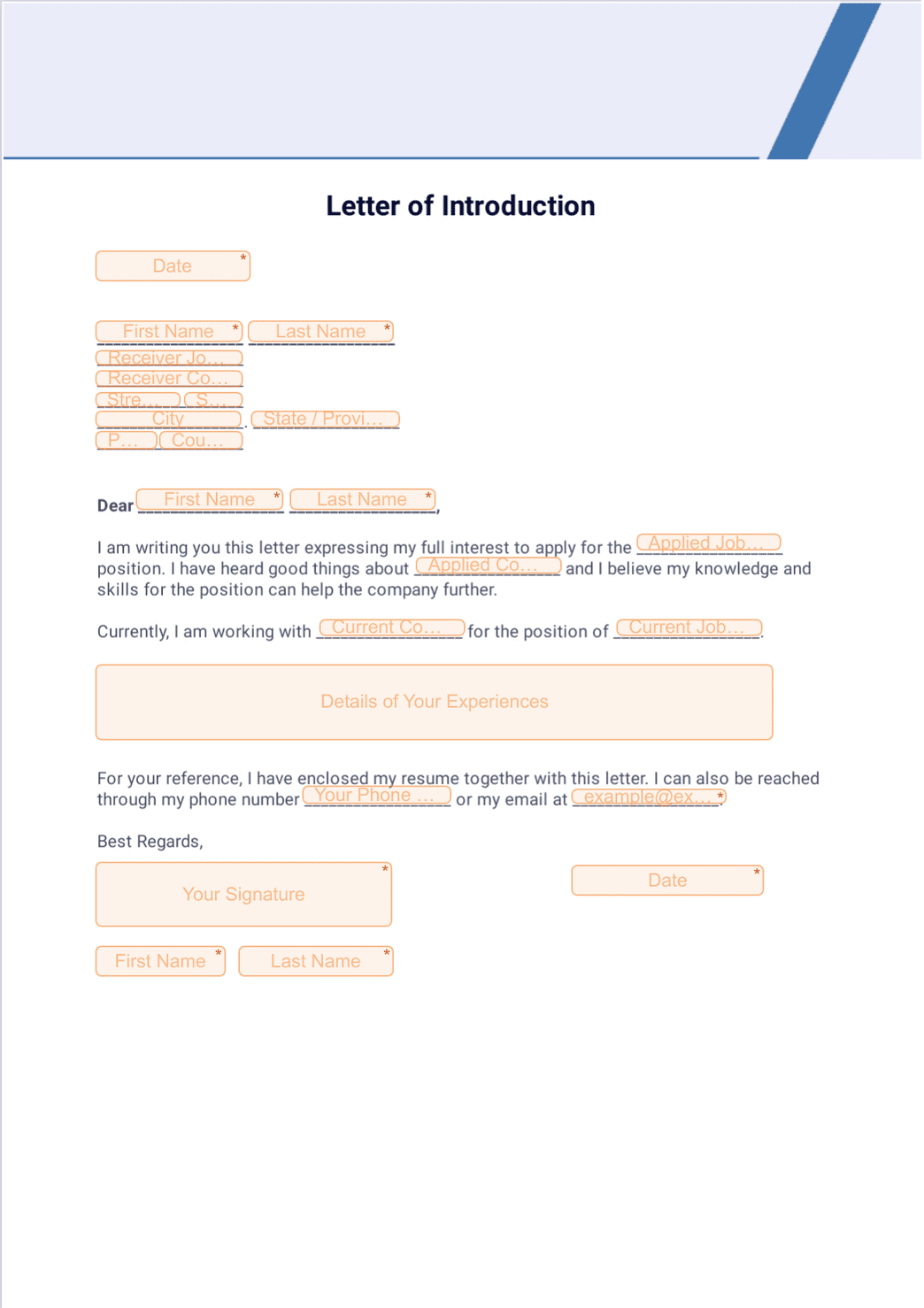 Letter of Introduction - PDF Templates | Jotform