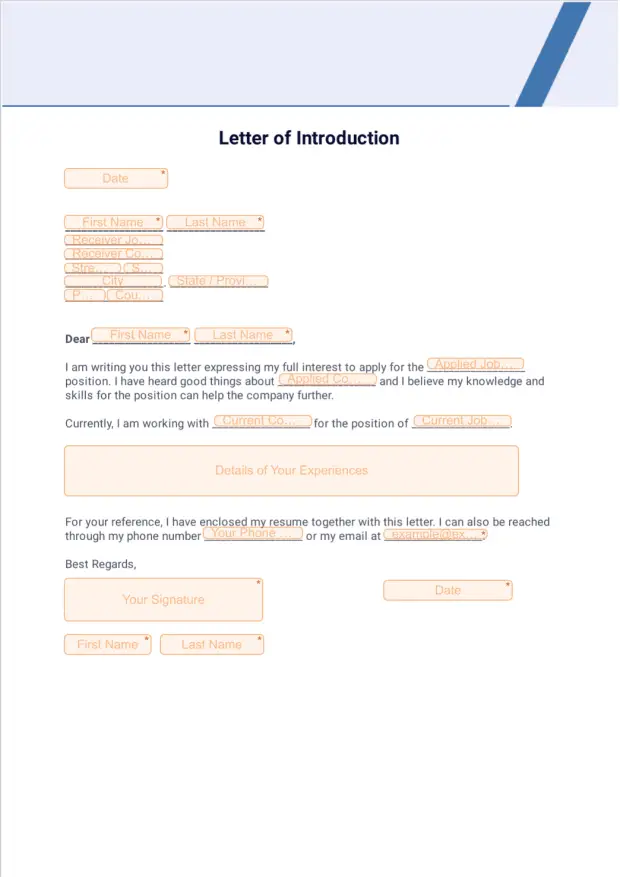 Generic Letter Introduction Letter of Introduction PDF Template | Jotform