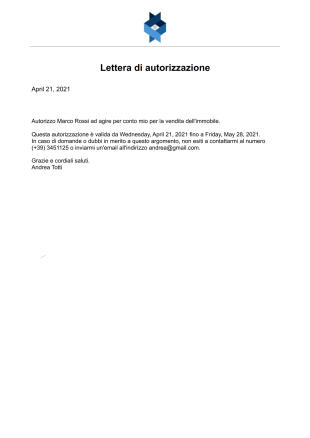 Lettera di autorizzazione Template PDF