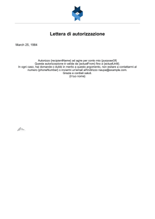 Lettera di autorizzazione - PDF Templates