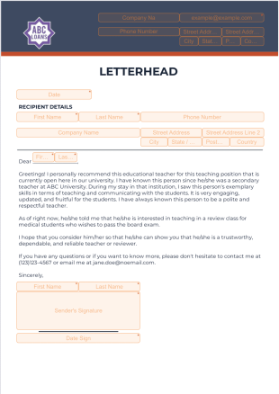 Letterhead Template - PDF Templates