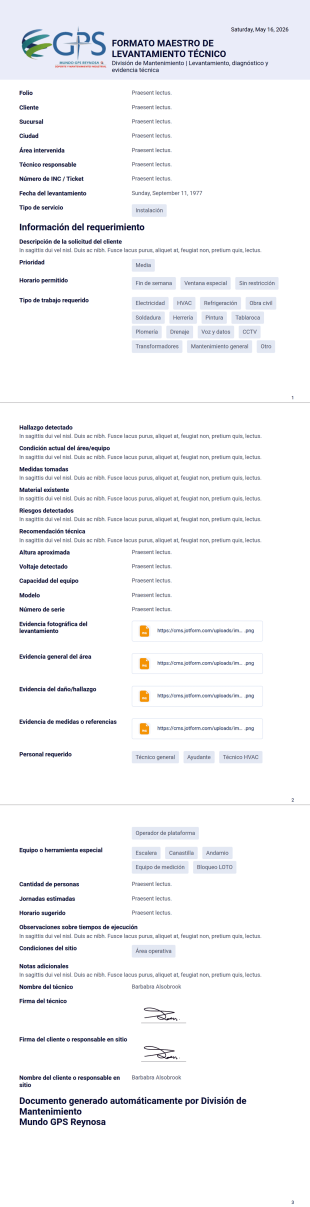 Levantamiento Plantilla PDF