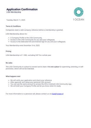 LISA Membership - PDF Templates