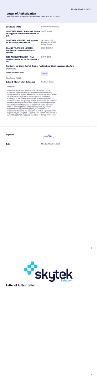 LOA as PDF Template