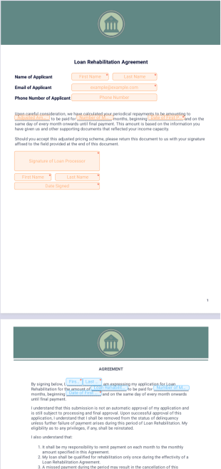 Loan Rehabilitation Agreement PDF Template