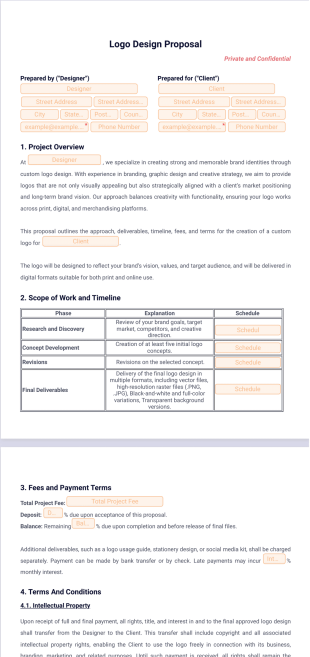 Logo Design Proposal Template - PDF Templates