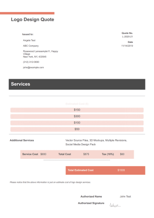 Logo Design Quote Template - PDF Templates