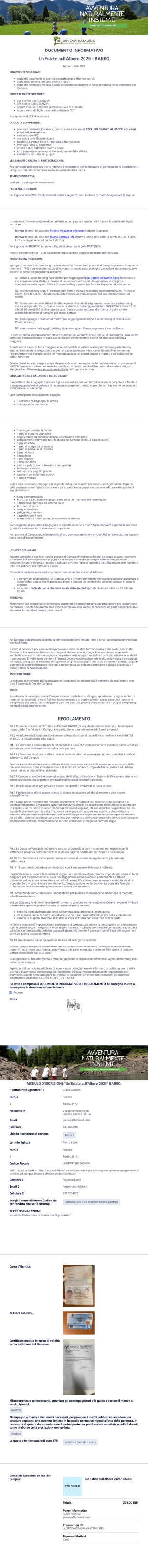 Barro iscrizione - PDF Templates