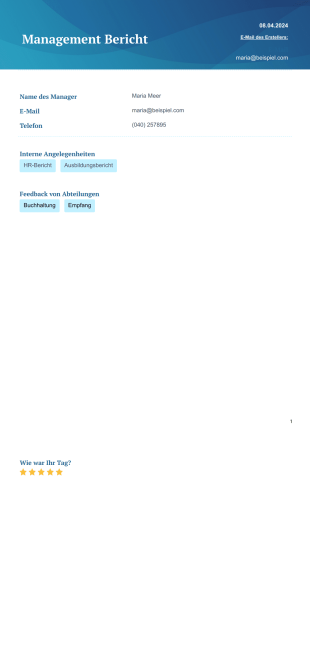 Management Bericht PDF-Vorlage