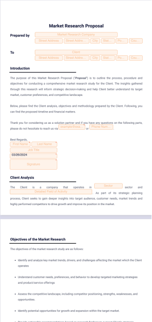 Market Research Proposal PDF Template