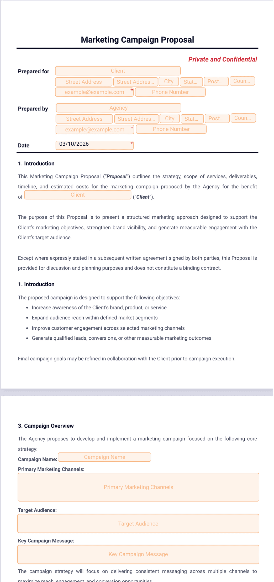 Marketing Campaign Proposal Template - PDF Templates | Jotform