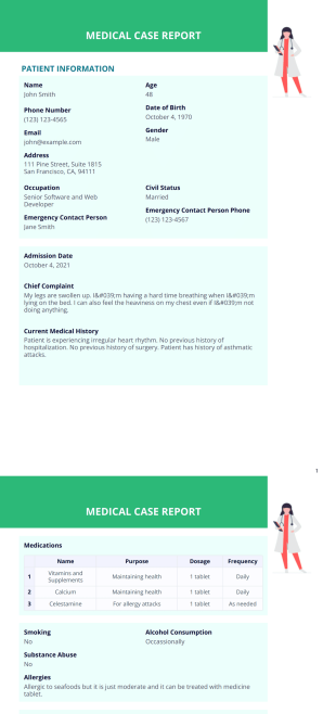 Medical Case Report - PDF Templates | Jotform
