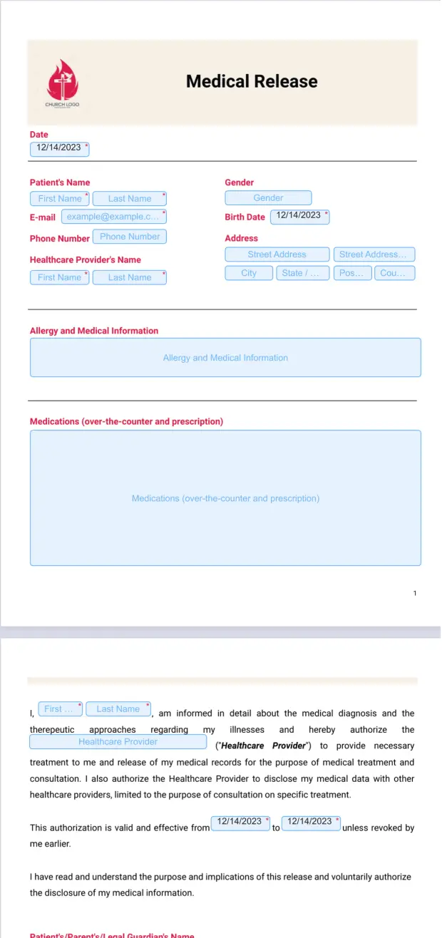 Medical Release Form