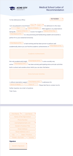 Medical School Letter of Recommendation - PDF Templates