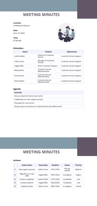 Meeting Minutes Template - PDF Templates