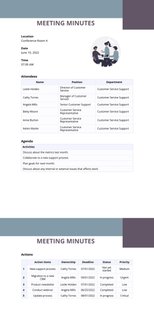 Meeting Minutes Template - PDF Templates