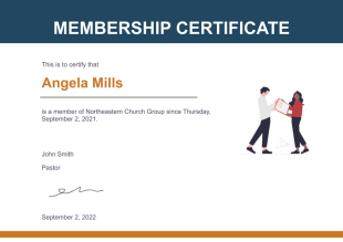 Membership Certificate Template - PDF Templates