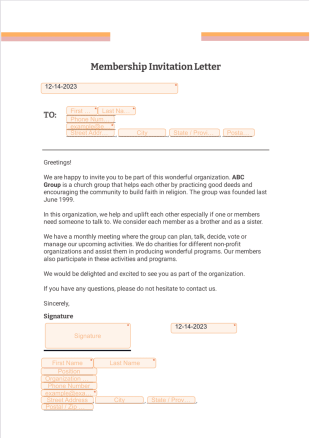 Membership Invitation Letter - PDF Templates