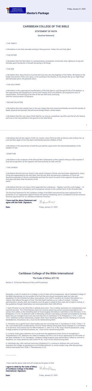 Mentor Package PDF Template
