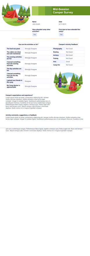 Mid-Session Camper Survey PDF Template
