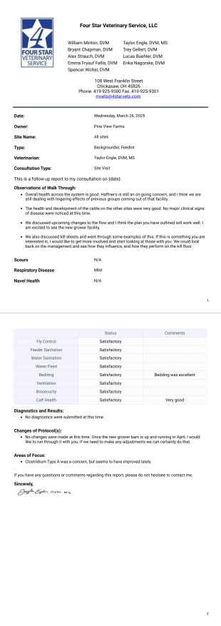 Minton Cattle - PDF Templates