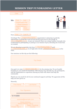 Mission Trip Fundraising Letter Template - PDF Templates