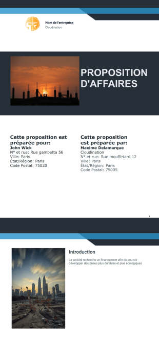 Modèle de proposition commerciale gratuit - PDF Templates