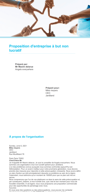 Modèle de proposition d'entreprise à but non lucratif - PDF Templates