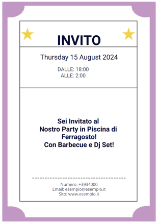 Modello di Biglietto di Invito - PDF Templates