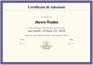 Modello di Certificato di Adozione - Modelli di PDF