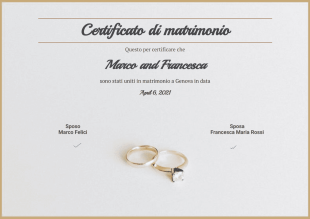 Modello di certificato di matrimonio gratuito - Modelli di PDF