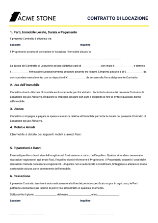 Modello di Contratto di Locazione Breve - Modelli di PDF