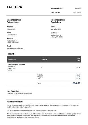 Modello di Fattura Professionale - Modelli di PDF