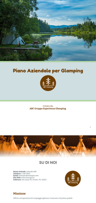 Modello di Piano Aziendale per Glamping - PDF Templates