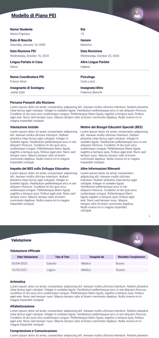 Modello di Piano PEI - Modelli di PDF