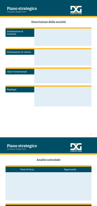 Modello di piano strategico - PDF Templates