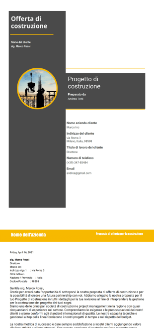 Modello di proposta di costruzione - PDF Templates