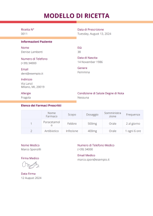 Modello di Ricetta - PDF Templates