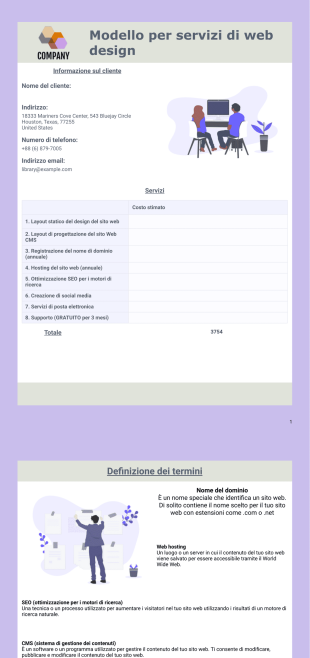 Modello per servizi di web design - PDF Templates