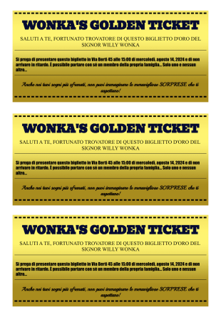 Modello Willy Wonka Golden Ticket - Modelli di PDF