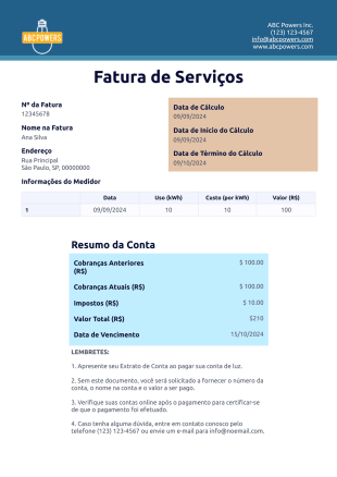 Modelo de Fatura de Serviços - PDF Templates