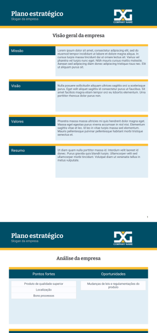 Modelo de Plano Estratégico - PDF Templates