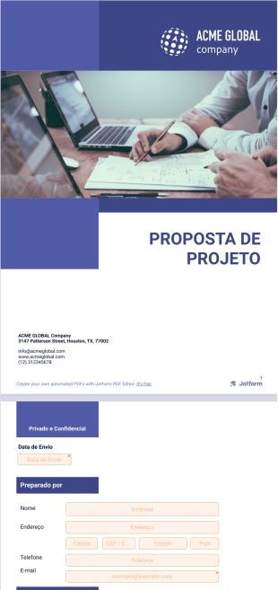 Modelo de Proposta de Projeto Gratuito - PDF Templates