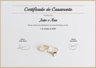 Modelo de Certificado de Casamento Gratuito - PDF Templates