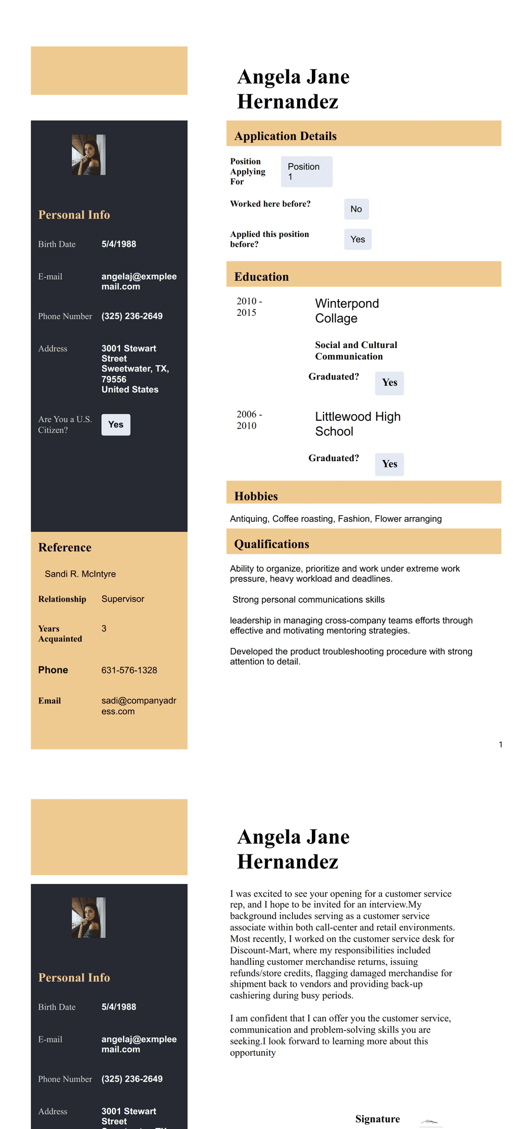 Modern Resume Template - PDF Templates | Jotform
