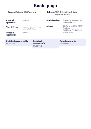 Modulo busta paga - PDF Templates