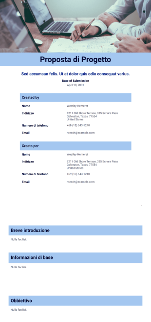 Modulo di proposta di progetto Template PDF