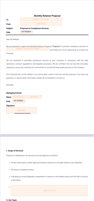 Monthly Retainer Proposal Template - PDF Templates