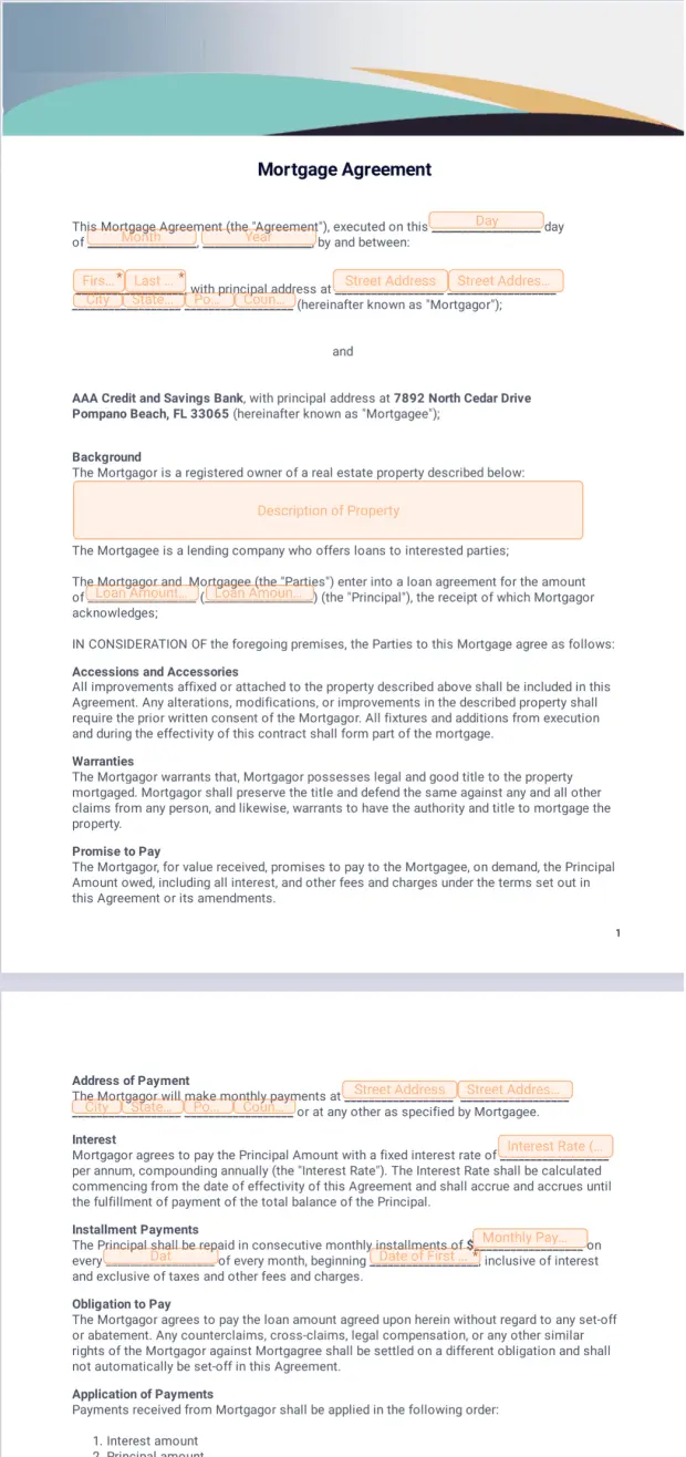 Mortgage Agreement